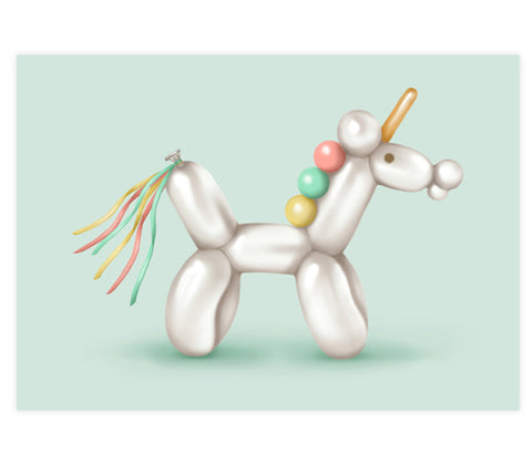 Bubbles the Unicorn Art Print