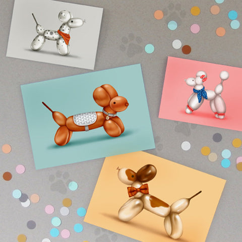 Balloon Animals - Greeting Card Set