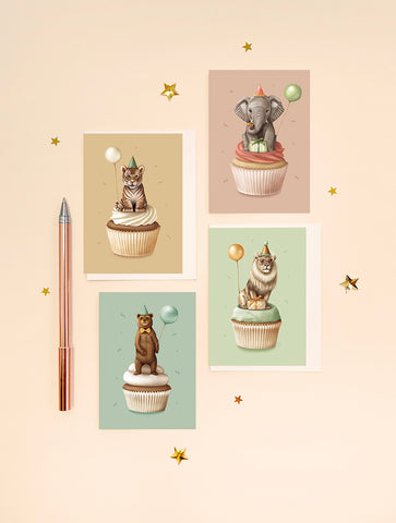 Party Animals - Mini Greeting Card Set