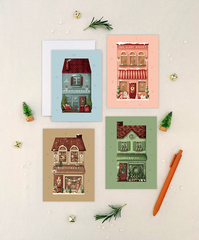 The Christmas Village - Greeting Card Set