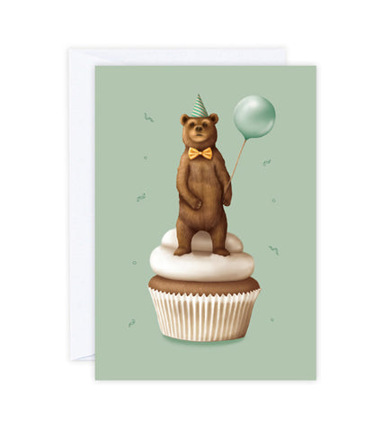 Party Animal Bear - Mini Greeting Card
