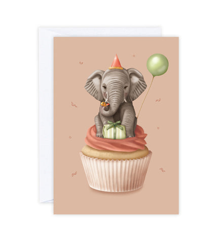 Party Animal Elephant - Mini Greeting Card