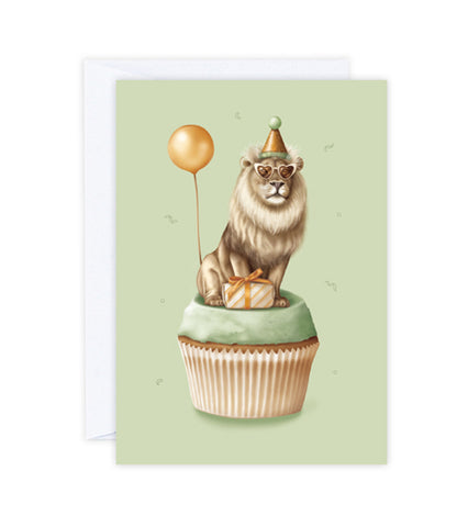 Party Animal Lion - Mini Greeting Card