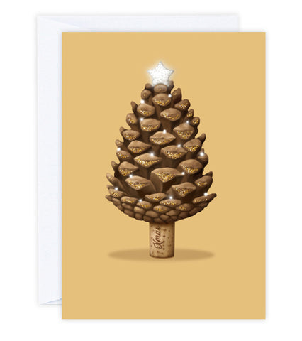 Christmas Pinecone Tree Greeting Card