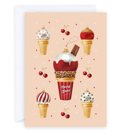 Ice Cream Baubles Greeting Card